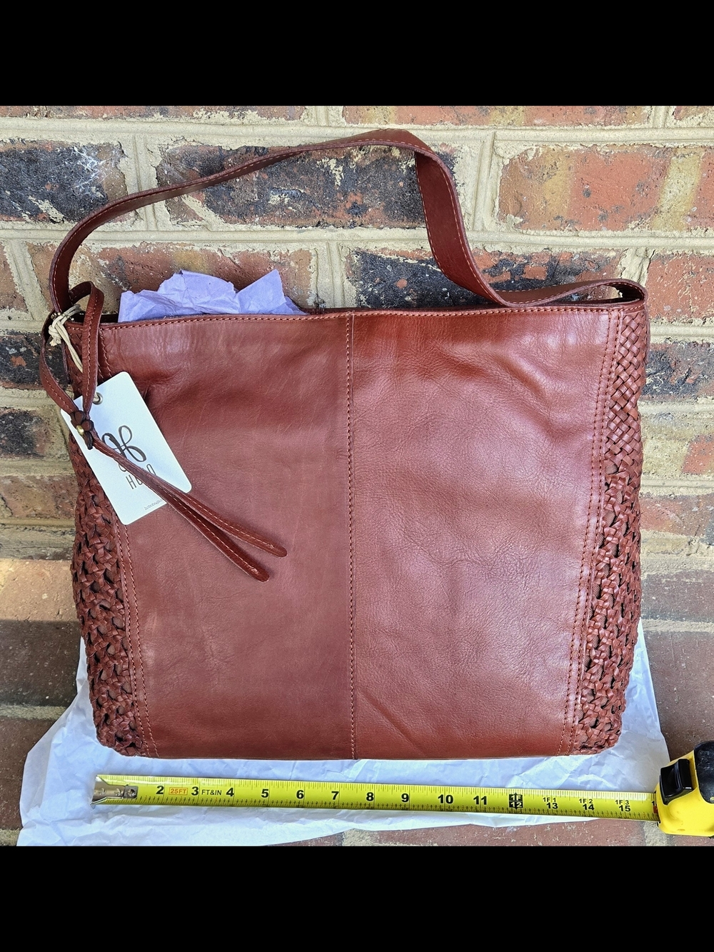 HOBO Woven-Panel Leather Shoulder Bag - Picture 4 of 7